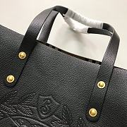 Burberry Embossed Crest Leather Tote Black 35x29x12cm - 3