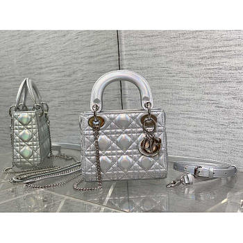 Dior Lady Mini Silver 17x7x14cm