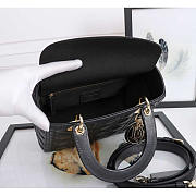 Dior Medium Lady Bag Black Cannage Lambskin 24x20x11cm - 6