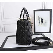 Dior Medium Lady Bag Black Cannage Lambskin 24x20x11cm - 5