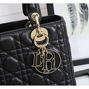 Dior Medium Lady Bag Black Cannage Lambskin 24x20x11cm - 2