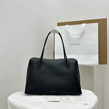 The Row Gabriel Fold-Over Tote Bag in Black Leather 37x6.5x26cm