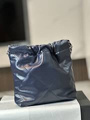 Chanel Mini 22 Handbag Navy Blue Silver 20x19x6cm - 5