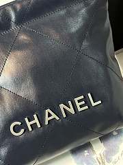 Chanel Mini 22 Handbag Navy Blue Silver 20x19x6cm - 4