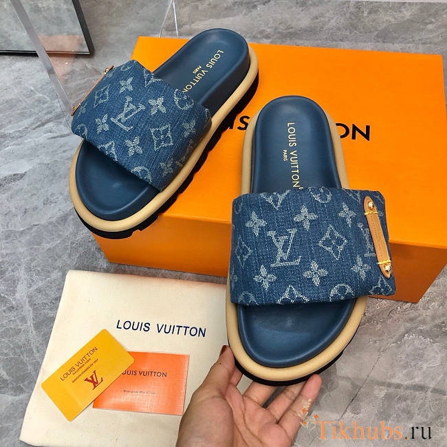 Louis Vuitton LV Pool Pillow Flat Comfort Mule Blue - 1