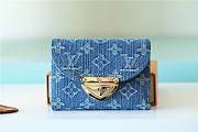 Louis Vuitton LV Victorine Wallet Denim Blue 12x9.5x1.5cm - 1