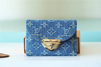 Louis Vuitton LV Victorine Wallet Denim Blue 12x9.5x1.5cm