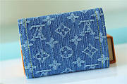 Louis Vuitton LV Victorine Wallet Denim Blue 12x9.5x1.5cm - 3