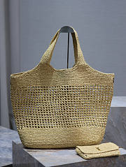 YSL Icare In Raffia Maxi Shopping Bag 55x43x5cm - 3