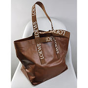 Loewe Fold Shopper In Paper Calfskin Winter Brown 50x20x31cm - 3