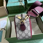 Gucci Mini GG Canvas Small Shoulder Bag 'Burgundy' 23.9x15.2x6.9cm - 4