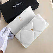Chanel 19 Wallet Long White Lambskin 19x10x3cm - 2