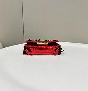 Fendi Baguette Mini Fuchsia Sequin Leather Red Bag 19x11x5cm - 6