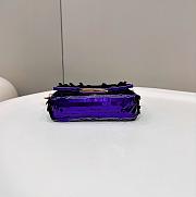 Fendi Baguette Mini Fuchsia Sequin Leather Purple Bag 19x11x5cm - 5