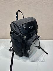 Prada Re-Nylon Brushed Leather Backpack Black 45x27x17cm - 5