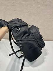 Prada Re-Nylon Brushed Leather Backpack Black 45x27x17cm - 4