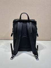 Prada Re-Nylon Brushed Leather Backpack Black 45x27x17cm - 3