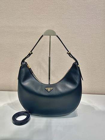 Prada Arqué Large Leather Shoulder Bag Black 35x22.5x8cm