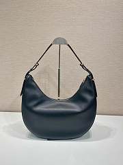 Prada Arqué Large Leather Shoulder Bag Black 35x22.5x8cm - 5