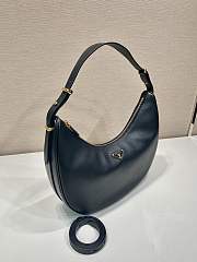 Prada Arqué Large Leather Shoulder Bag Black 35x22.5x8cm - 2