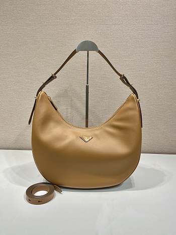 Prada Arqué Large Leather Shoulder Bag Caramel 35x22.5x8cm