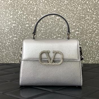 Valentino Small Vsling Silver Handbag 22x17x9cm