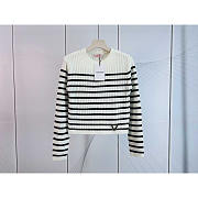 Valentino Striped Knit Sweater White - 1