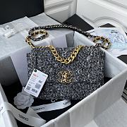 Chanel 19 Flap Bag Tweed Black Gold 26cm - 1