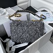 Chanel 19 Flap Bag Tweed Black Gold 26cm - 5