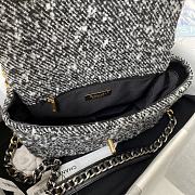 Chanel 19 Flap Bag Tweed Black Gold 26cm - 4