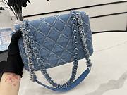 Chanel Flap Bag Denim Silver 25cm - 4
