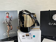 Chanel Gabrielle Rattan Black 20x15x8cm - 3
