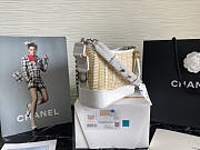 Chanel Gabrielle Rattan White 20x15x8cm - 5
