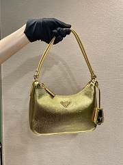 Prada Hobo Saffiano Shoulder Bag Gold 23x17x6.5cm - 2