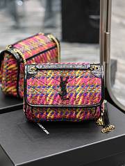 YSL Niki Checked Tweed 22x16.5x12cm - 1