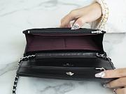 Chanel Wallet On Chain WOC Black Lambskin Silver 19x12.5x3.5cm - 6