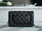 Chanel Wallet On Chain WOC Black Lambskin Silver 19x12.5x3.5cm - 2