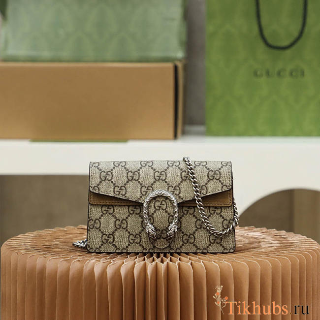 Gucci Dionysus GG Super Mini Bag Taupe 16.5x10x4cm - 1