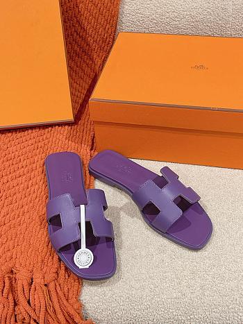 Hermes Oran Purple Slipper