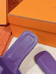 Hermes Oran Purple Slipper - 5