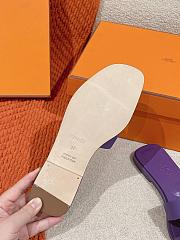 Hermes Oran Purple Slipper - 4