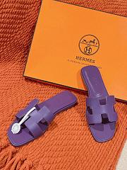 Hermes Oran Purple Slipper - 2