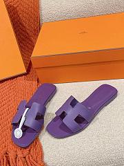 Hermes Oran Purple Slipper - 3