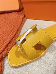 Hermes Oran Yellow Slipper - 5