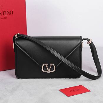 Valentino Garavani Shoulder Letter Bag Black 24x15.5x7cm