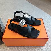 Hermes Ines Sandal Black - 1