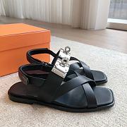 Hermes Ines Sandal Black - 3