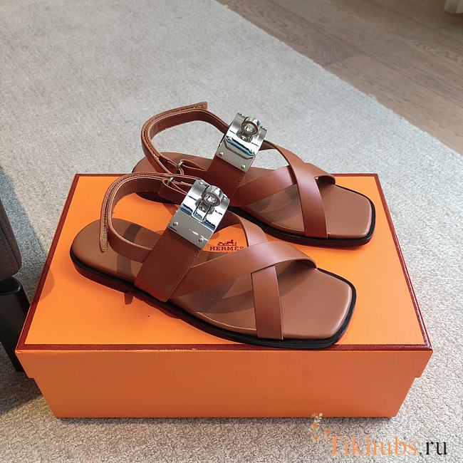 Hermes Ines Sandal Brown - 1