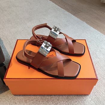 Hermes Ines Sandal Brown