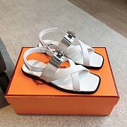 Hermes Ines Sandal White - 1